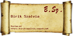 Birik Szalvia névjegykártya